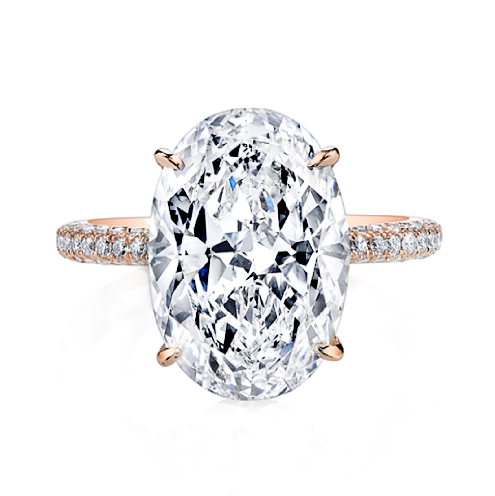 Oval Solitaire, Rose Gold — 1.90 ct