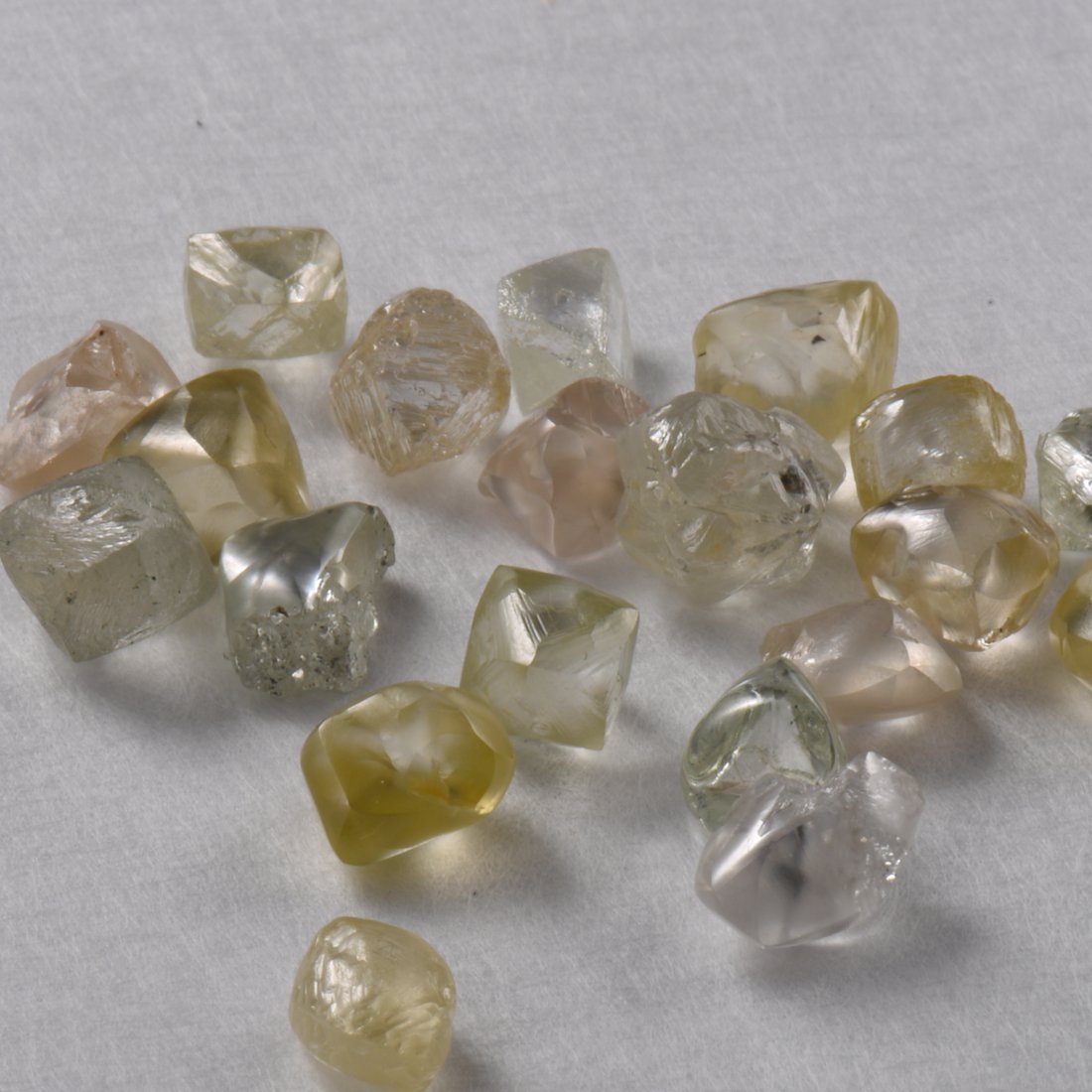 A parcel of rough diamond crystals