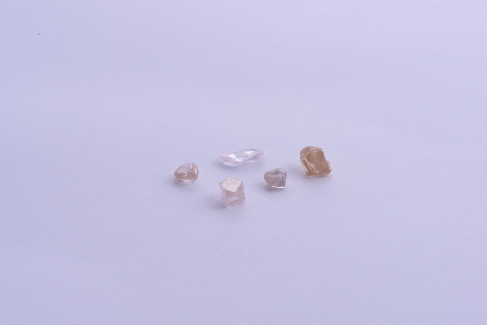 Uncut rough diamonds awaiting the cutter
